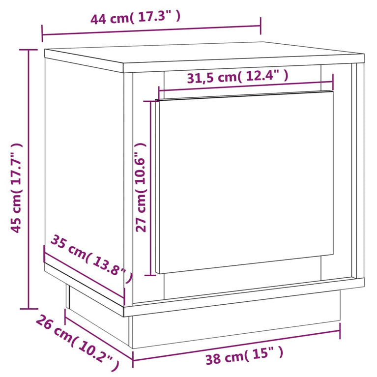 Nachtkastjes 2 st 44x35x45 cm bewerkt hout sonoma eikenkleurig MeubelReus