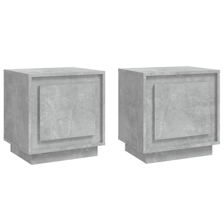 Nachtkastjes 2 st 44x35x45 cm bewerkt hout betongrijs MeubelReus