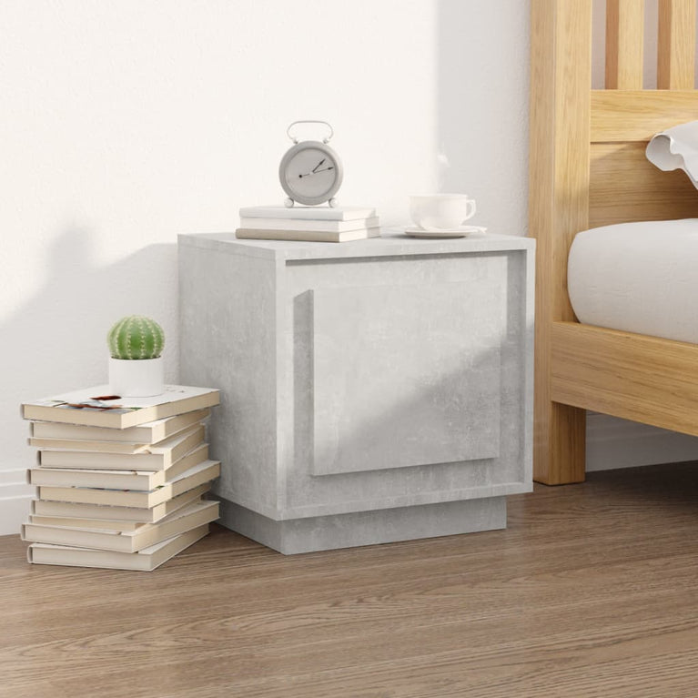 Nachtkastjes 2 st 44x35x45 cm bewerkt hout betongrijs MeubelReus