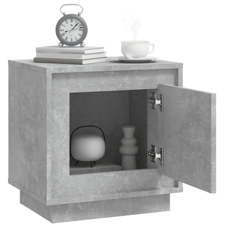 Nachtkastjes 2 st 44x35x45 cm bewerkt hout betongrijs MeubelReus
