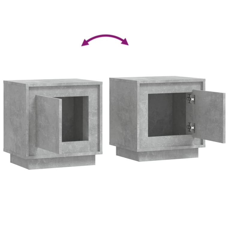 Nachtkastjes 2 st 44x35x45 cm bewerkt hout betongrijs MeubelReus