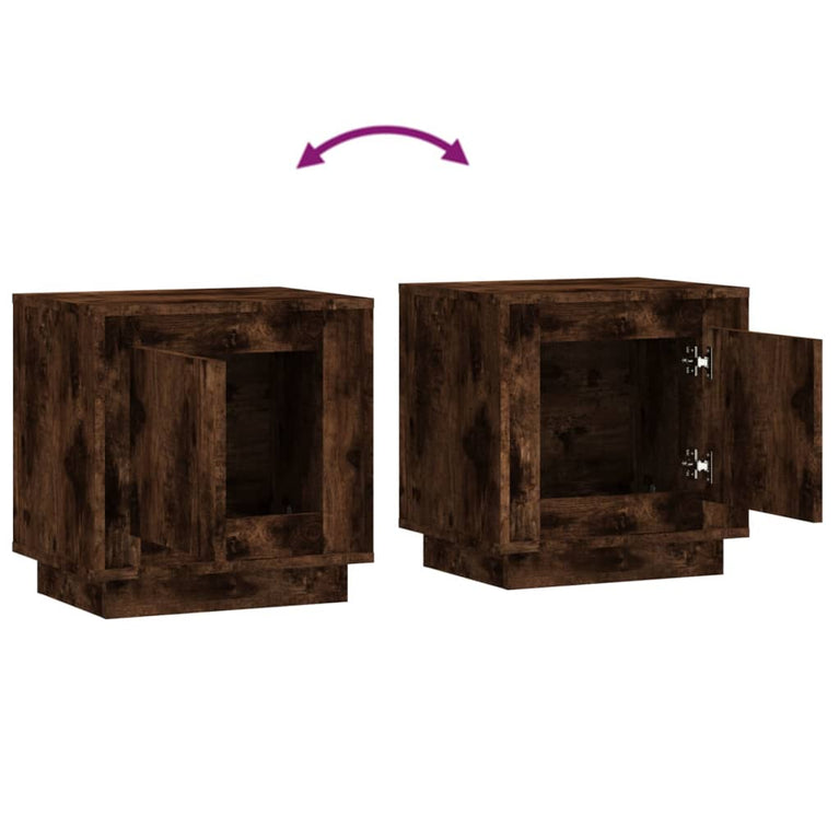 Nachtkastjes 2 st 44x35x45 cm bewerkt hout gerookt eikenkleurig MeubelReus