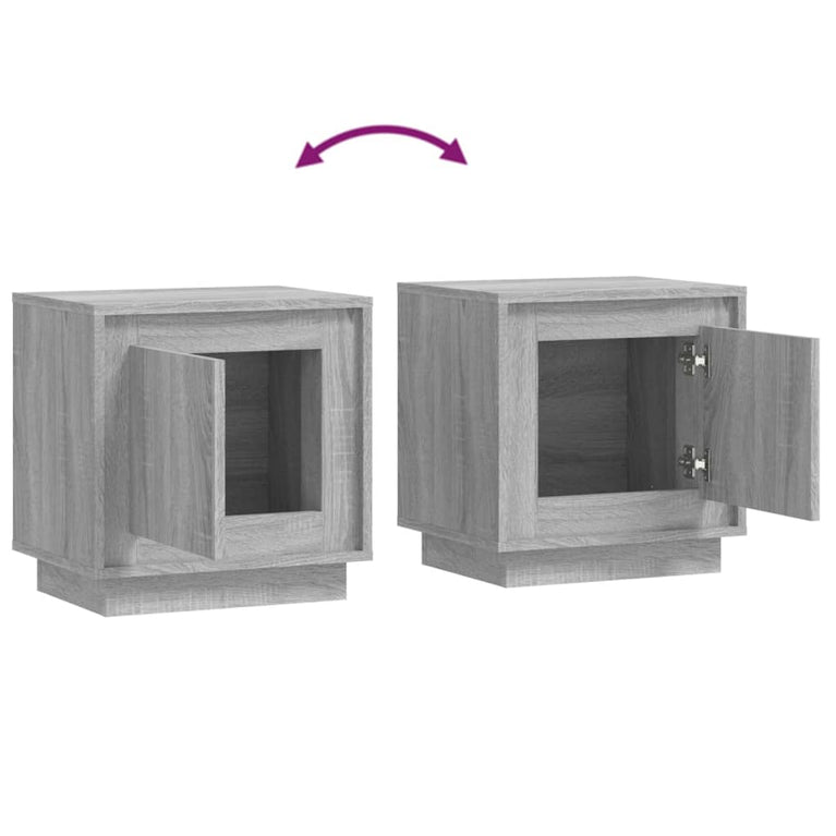 Nachtkastjes 2 st 44x35x45 cm bewerkt hout grijs sonoma eiken MeubelReus