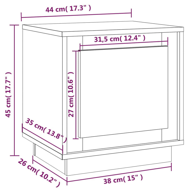 Nachtkastjes 2 st 44x35x45 cm bewerkt hout grijs sonoma eiken MeubelReus