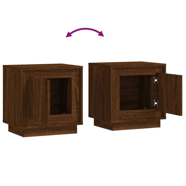 Nachtkastjes 2 st 44x35x45 cm bewerkt hout bruin eikenkleur MeubelReus