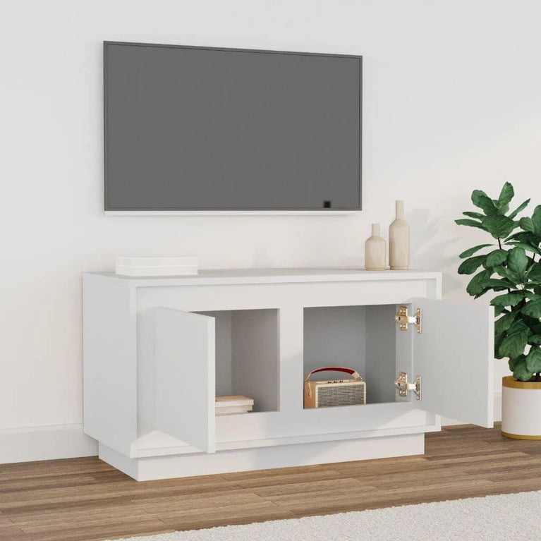 Tv-meubel 80x35x45 cm bewerkt hout wit MeubelReus