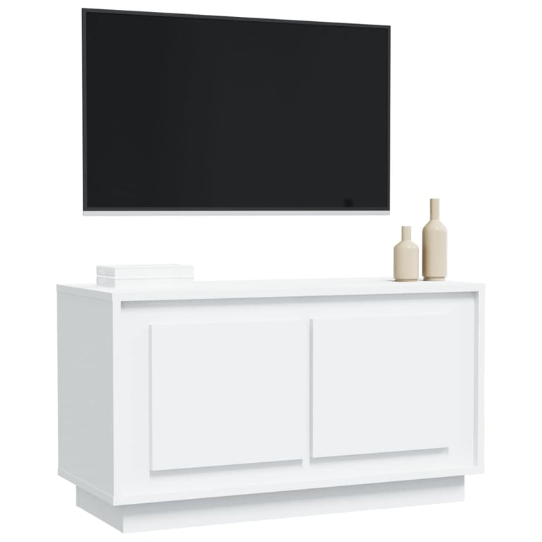 Tv-meubel 80x35x45 cm bewerkt hout wit MeubelReus