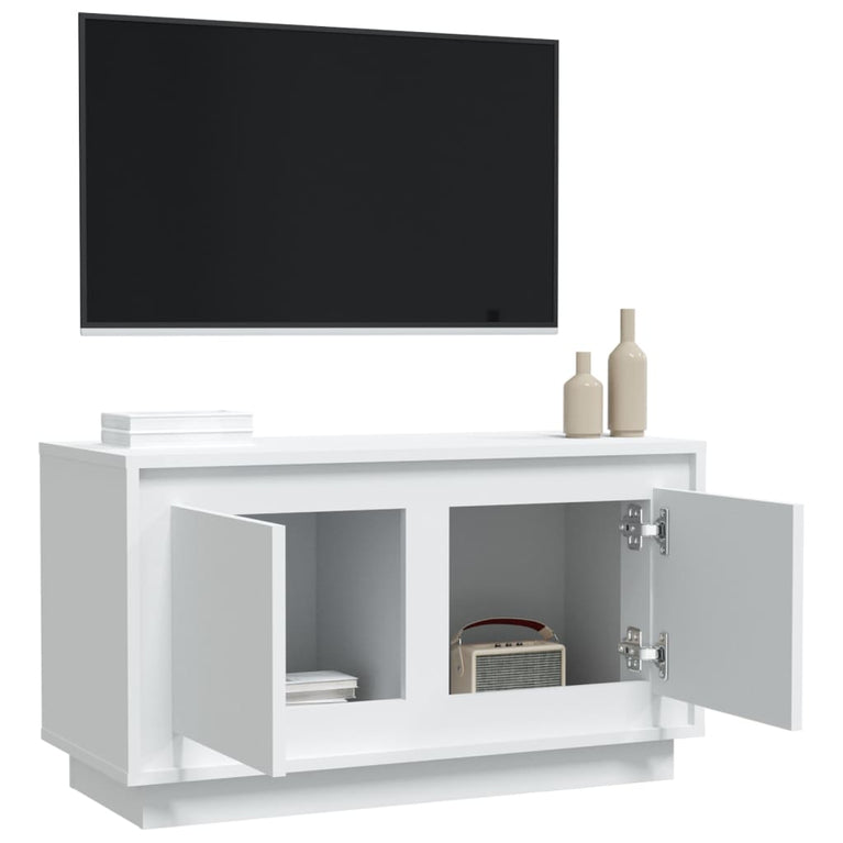 Tv-meubel 80x35x45 cm bewerkt hout wit MeubelReus