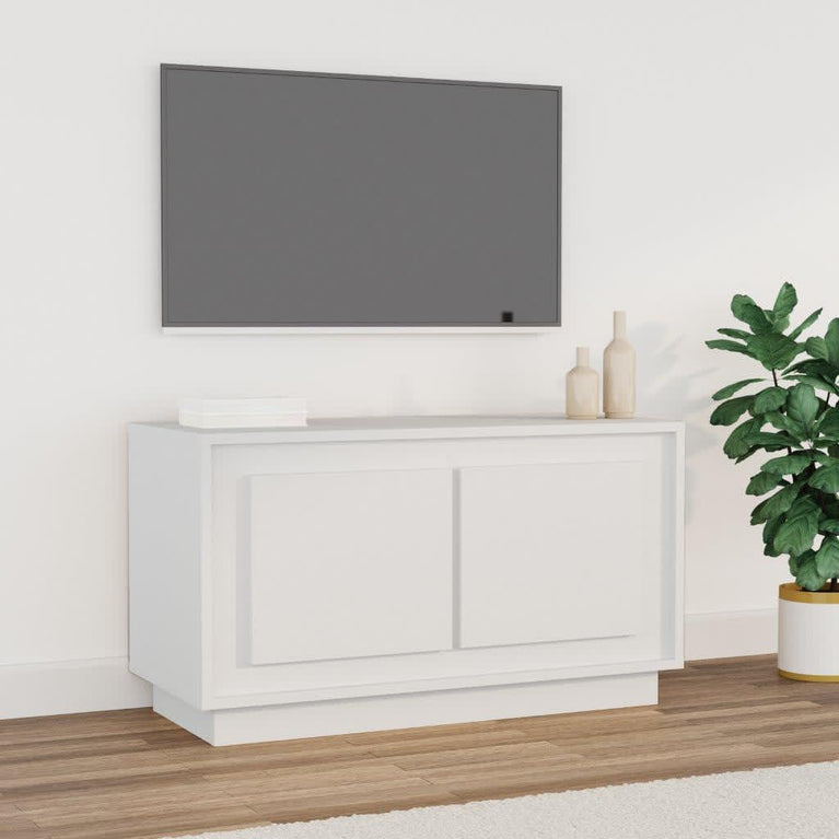 Tv-meubel 80x35x45 cm bewerkt hout wit MeubelReus