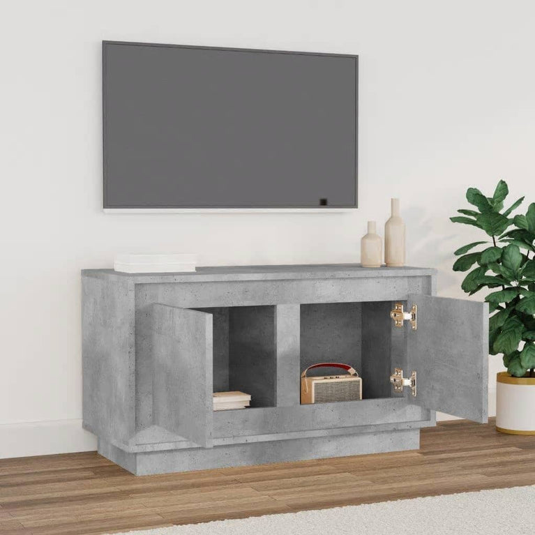 Tv-meubel 80x35x45 cm bewerkt hout betongrijs MeubelReus
