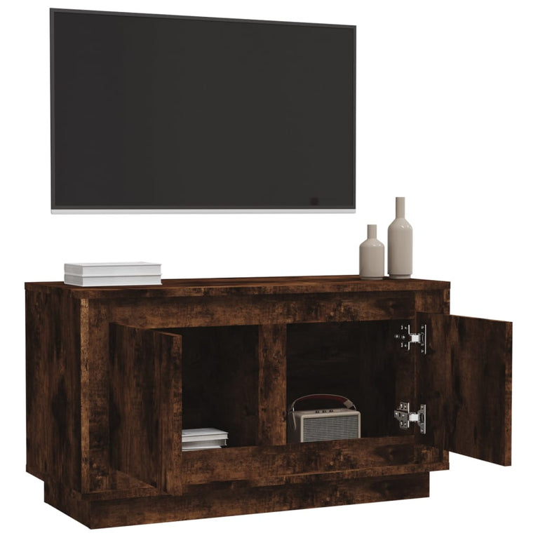 Tv-meubel 80x35x45 cm bewerkt hout gerookt eikenkleurig MeubelReus