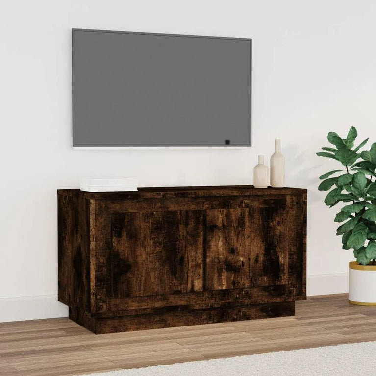 Tv-meubel 80x35x45 cm bewerkt hout gerookt eikenkleurig MeubelReus