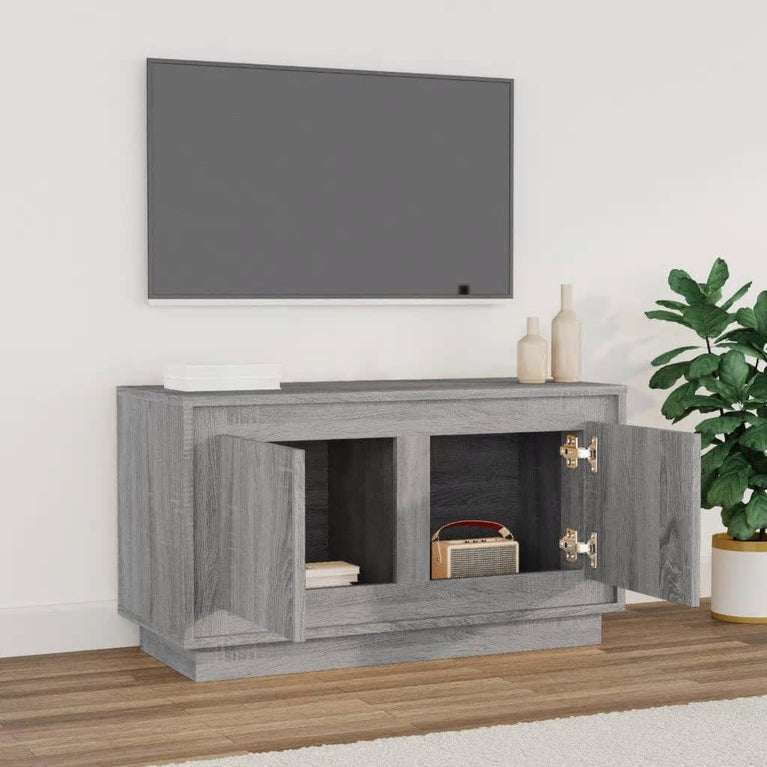 Tv-meubel 80x35x45 cm bewerkt hout grijs sonoma eikenkleurig MeubelReus
