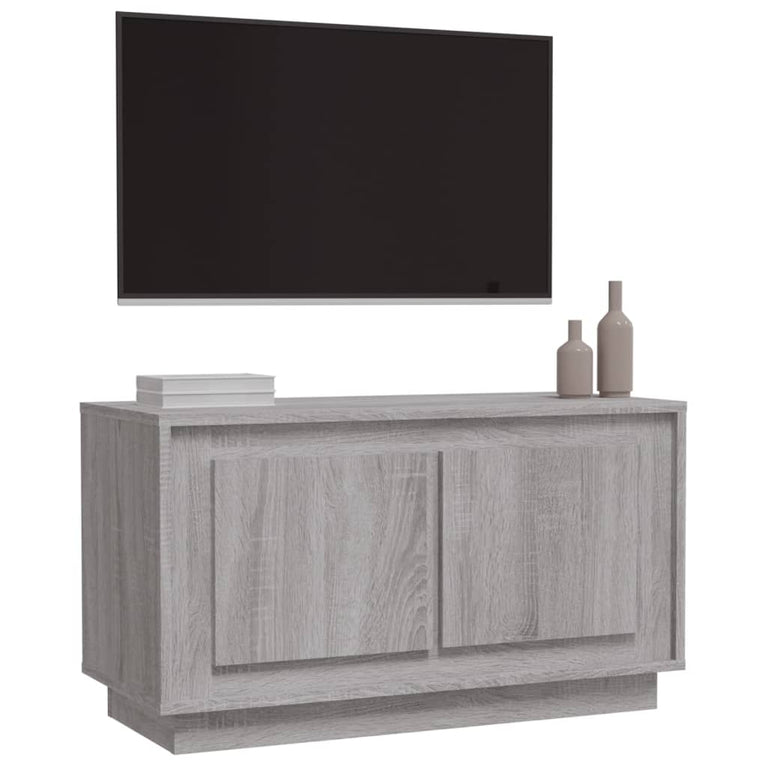 Tv-meubel 80x35x45 cm bewerkt hout grijs sonoma eikenkleurig MeubelReus