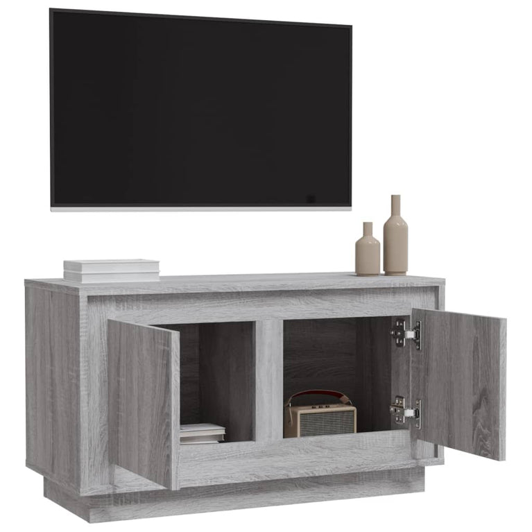 Tv-meubel 80x35x45 cm bewerkt hout grijs sonoma eikenkleurig MeubelReus