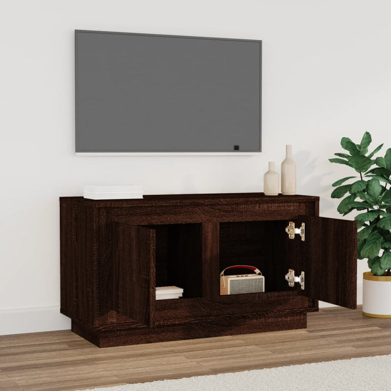Tv-meubel 80x35x45 cm bewerkt hout bruin eikenkleur MeubelReus