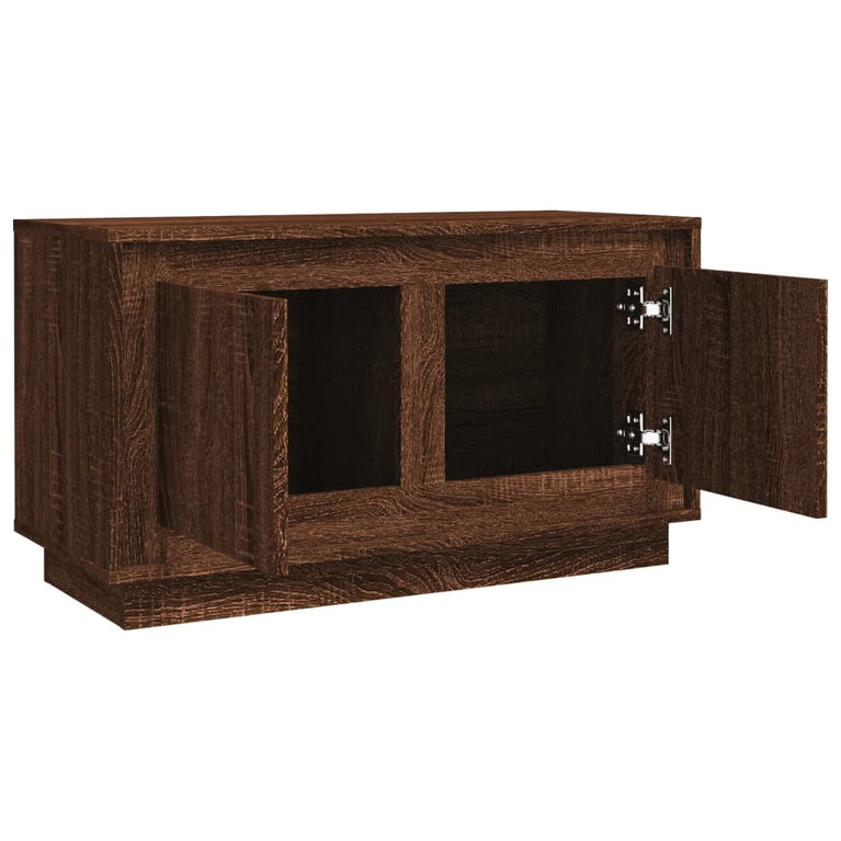 Tv-meubel 80x35x45 cm bewerkt hout bruin eikenkleur MeubelReus
