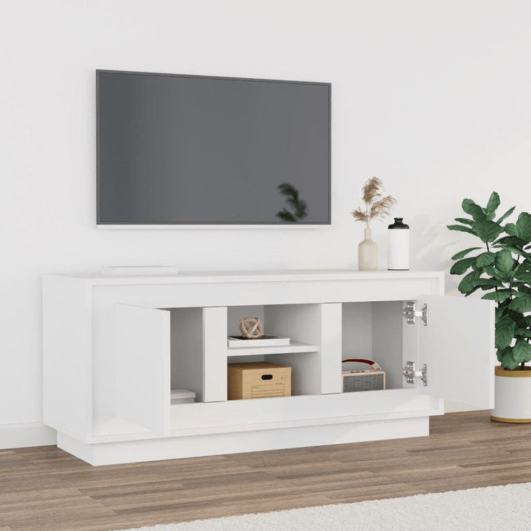 Tv-meubel 102x35x45 cm bewerkt hout wit MeubelReus