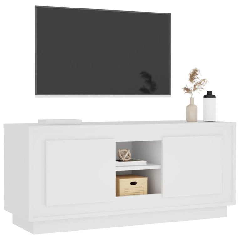 Tv-meubel 102x35x45 cm bewerkt hout wit MeubelReus