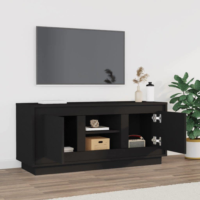 Tv-meubel 102x35x45 cm bewerkt hout zwart MeubelReus