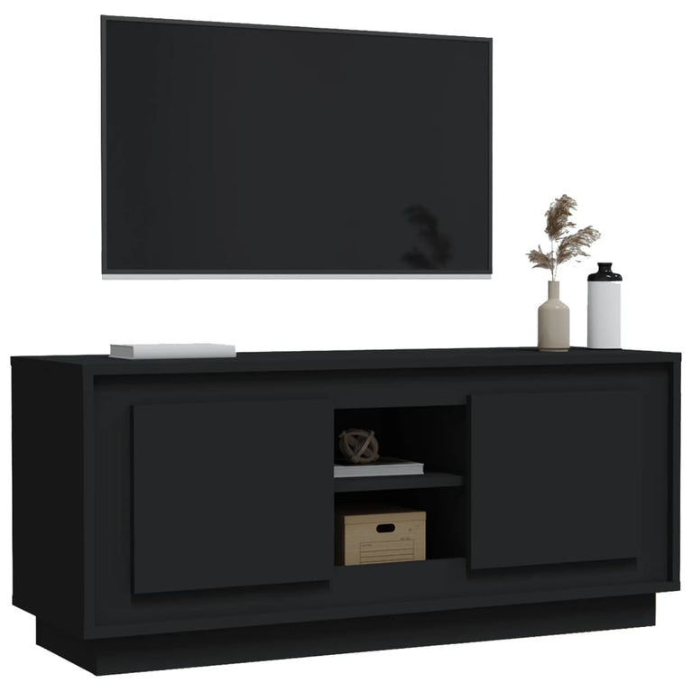 Tv-meubel 102x35x45 cm bewerkt hout zwart MeubelReus