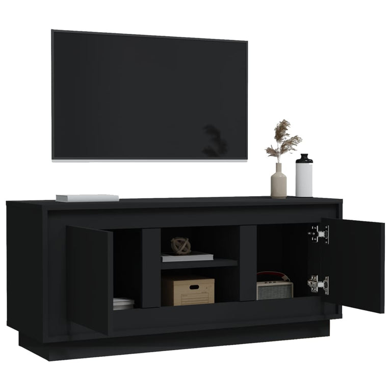 Tv-meubel 102x35x45 cm bewerkt hout zwart MeubelReus