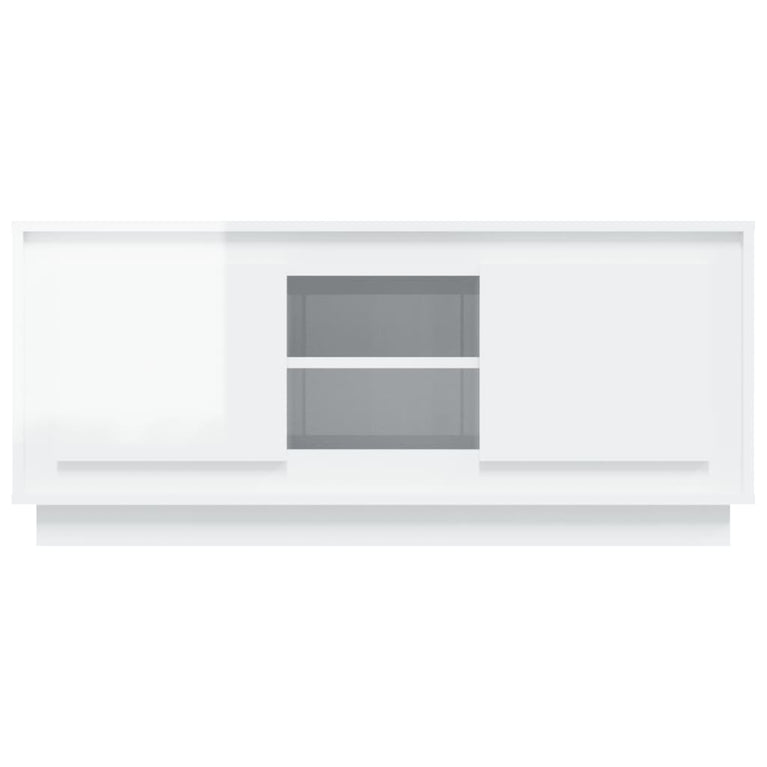 Tv-meubel 102x35x45 cm bewerkt hout hoogglans wit MeubelReus