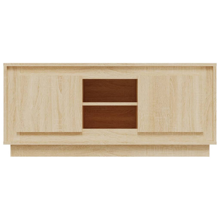 Tv-meubel 102x35x45 cm bewerkt hout sonoma eikenkleurig MeubelReus