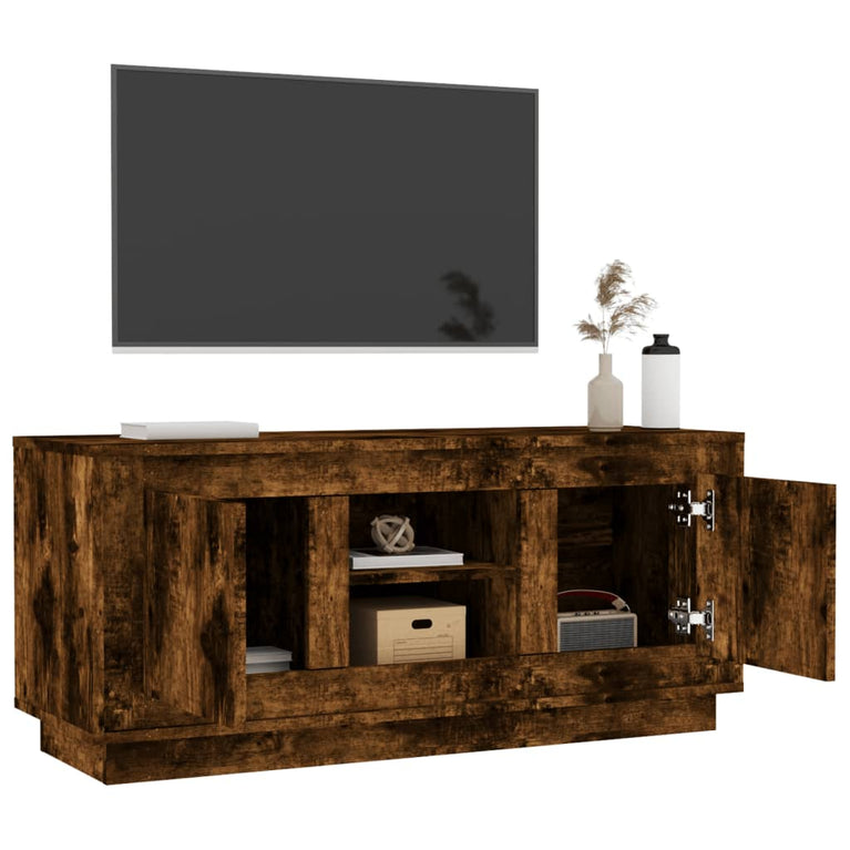 Tv-meubel 102x35x45 cm bewerkt hout gerookt eikenkleurig MeubelReus