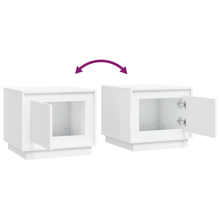 Salontafel 51x50x44 cm bewerkt hout wit MeubelReus