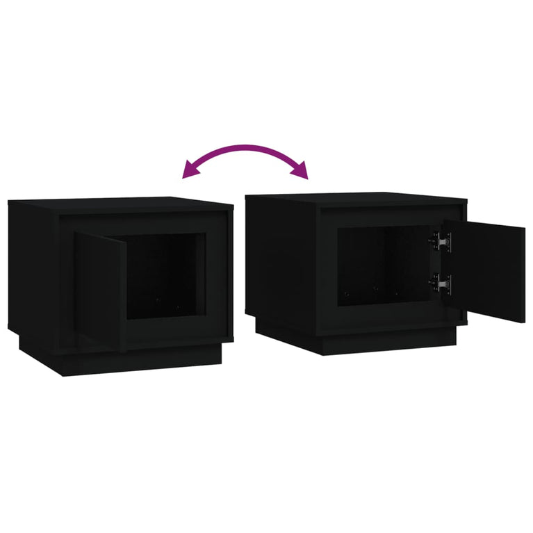 Salontafel 51x50x44 cm bewerkt hout zwart MeubelReus