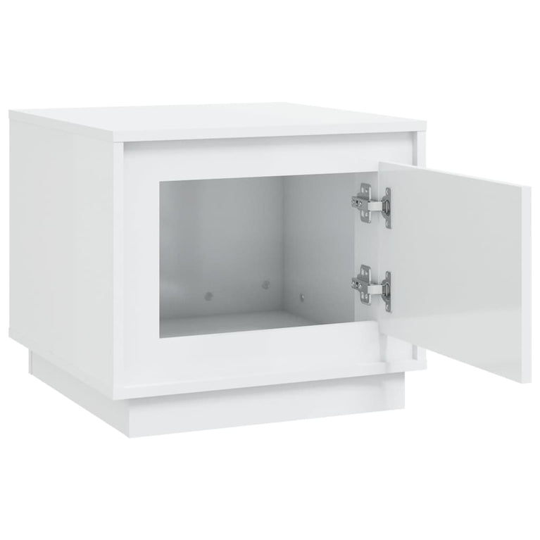 Salontafel 51x50x44 cm bewerkt hout hoogglans wit MeubelReus