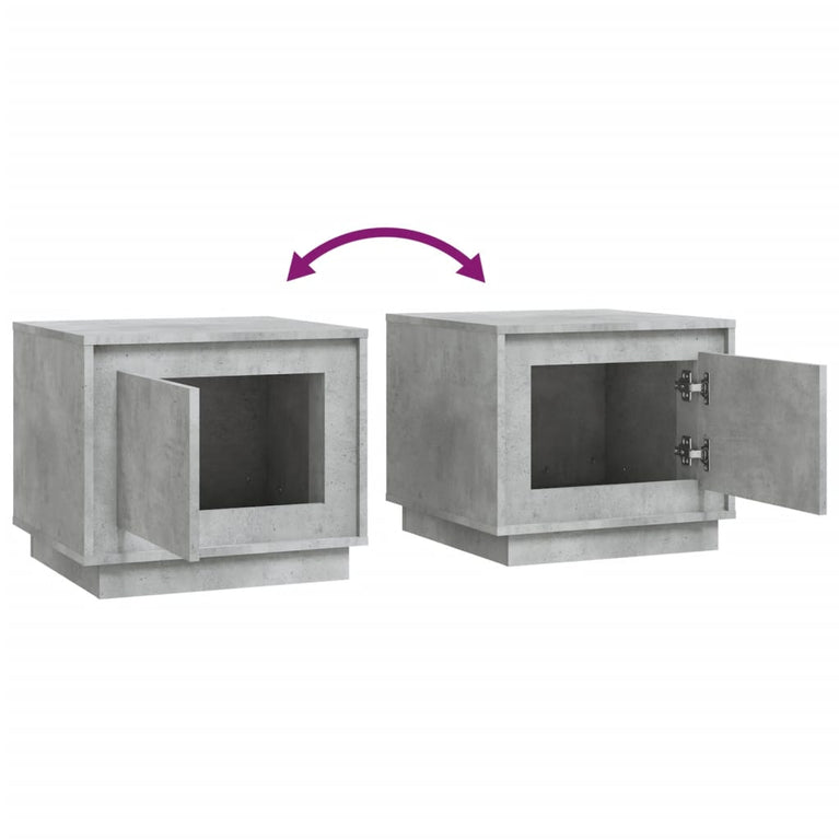 Salontafel 51x50x44 cm bewerkt hout betongrijs MeubelReus