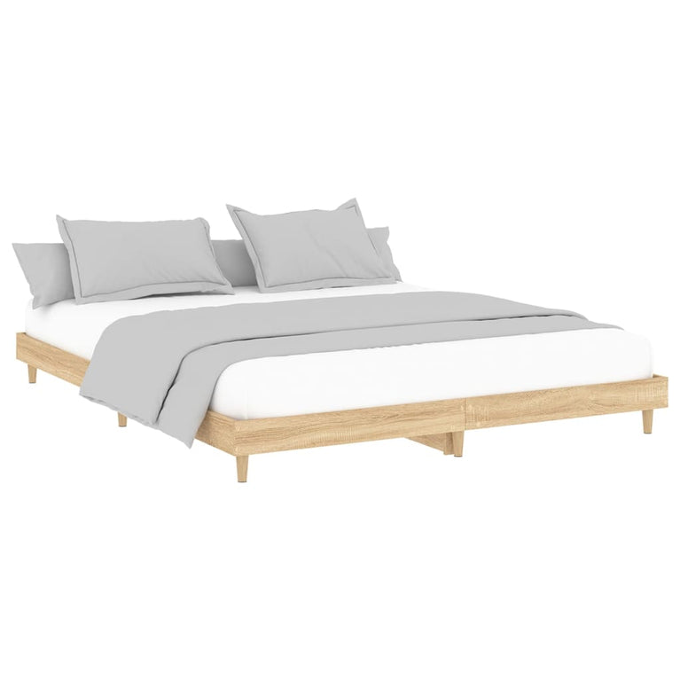 Bedframe bewerkt hout sonoma eikenkleurig 140x200 cm