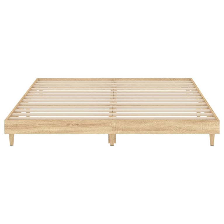 Bedframe bewerkt hout sonoma eikenkleurig 140x200 cm