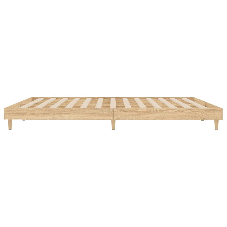Bedframe bewerkt hout sonoma eikenkleurig 140x200 cm