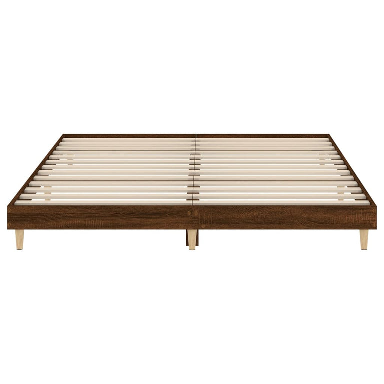 Bedframe bewerkt hout bruin eikenkleur 140x200 cm