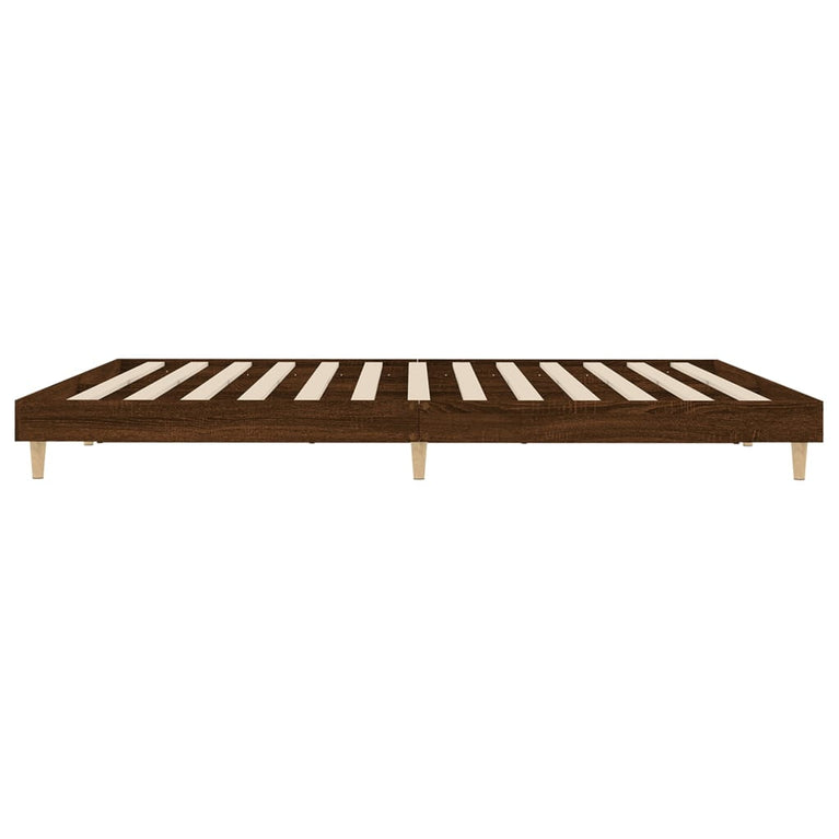 Bedframe bewerkt hout bruin eikenkleur 140x200 cm