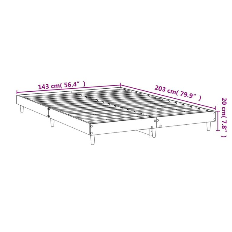 Bedframe bewerkt hout bruin eikenkleur 140x200 cm