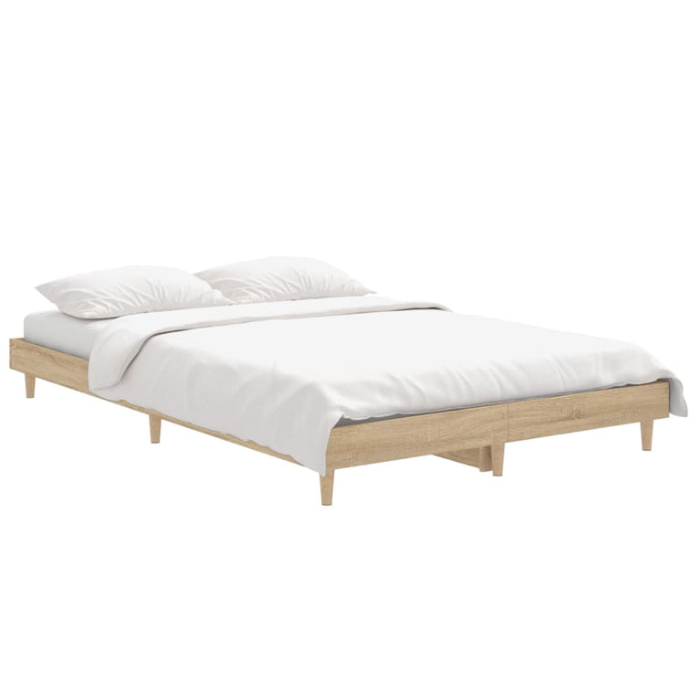 Bedframe bewerkt hout sonoma eikenkleurig 120x190 cm