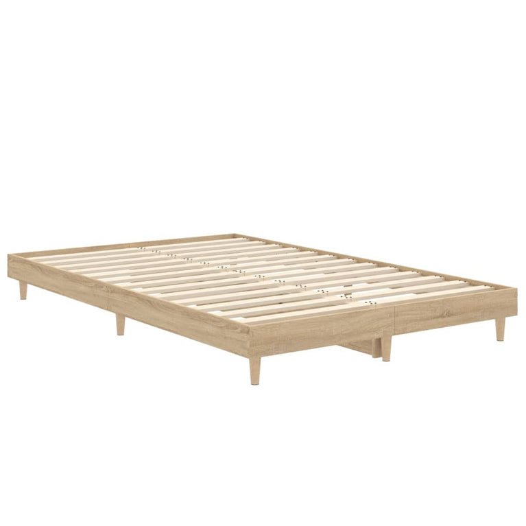 Bedframe bewerkt hout sonoma eikenkleurig 120x190 cm