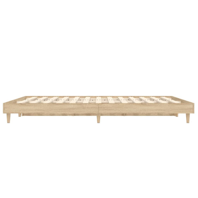 Bedframe bewerkt hout sonoma eikenkleurig 120x190 cm
