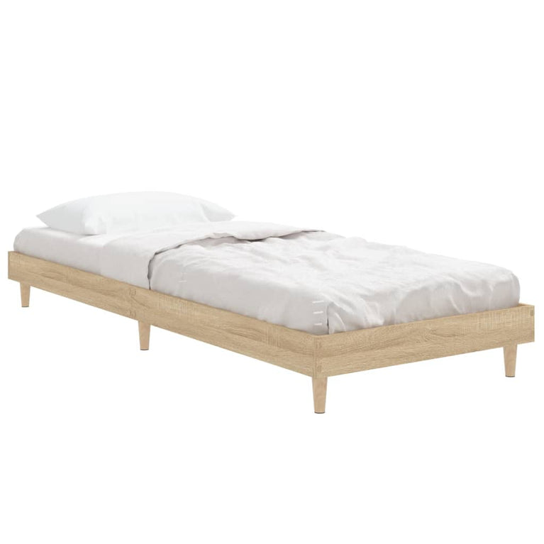 Bedframe bewerkt hout sonoma eikenkleurig 75x190 cm