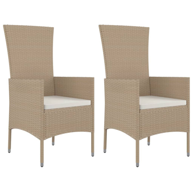 3-delige Tuinset met kussens poly rattan beige MeubelReus