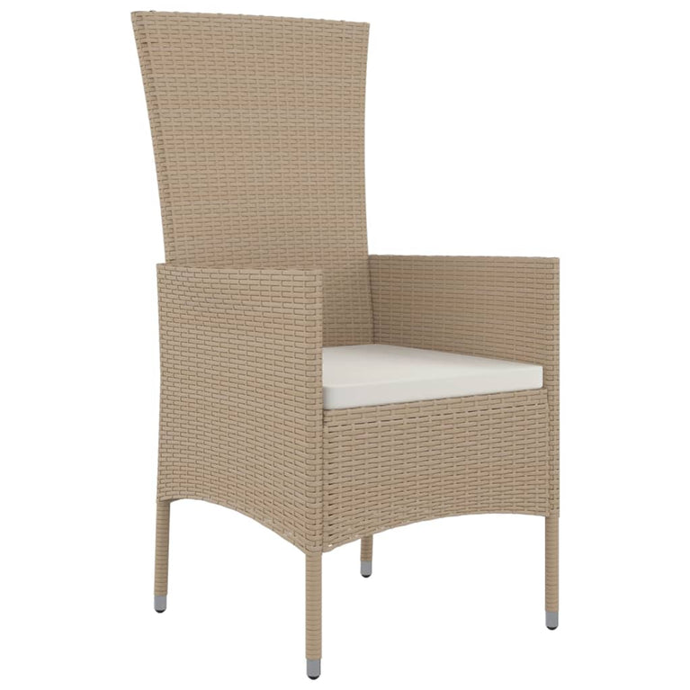 3-delige Tuinset met kussens poly rattan beige MeubelReus