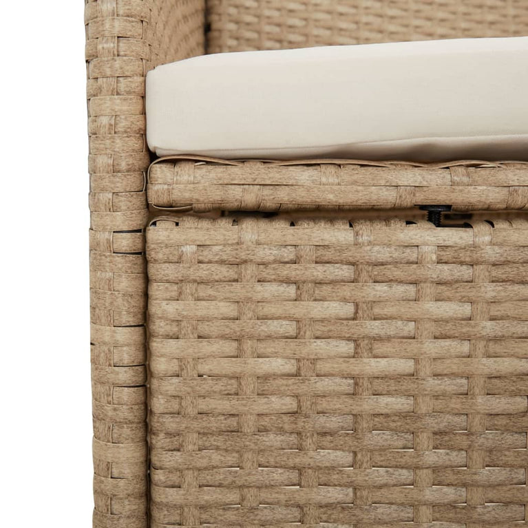 3-delige Tuinset met kussens poly rattan beige MeubelReus