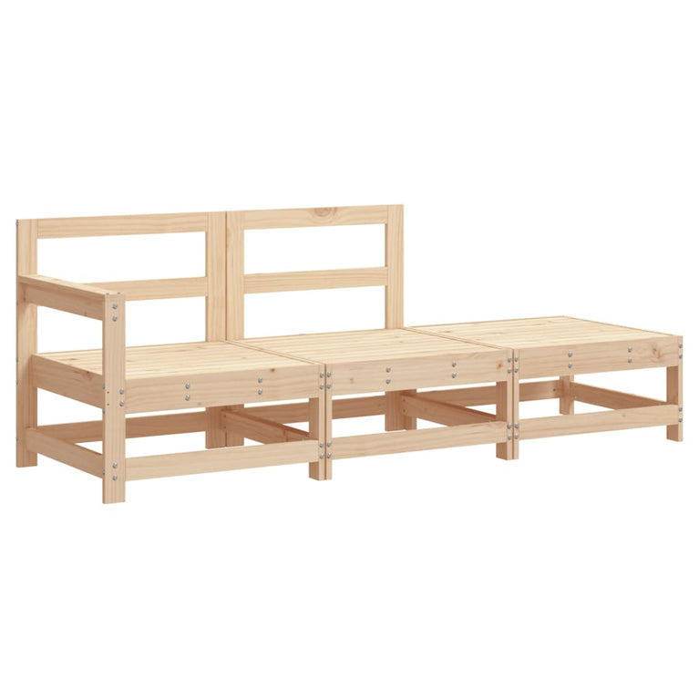 3-delige Loungeset met kussens massief hout MeubelReus