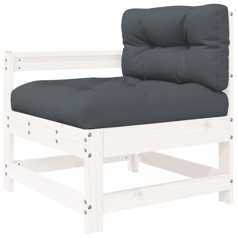 3-delige Loungeset met kussens massief hout wit MeubelReus