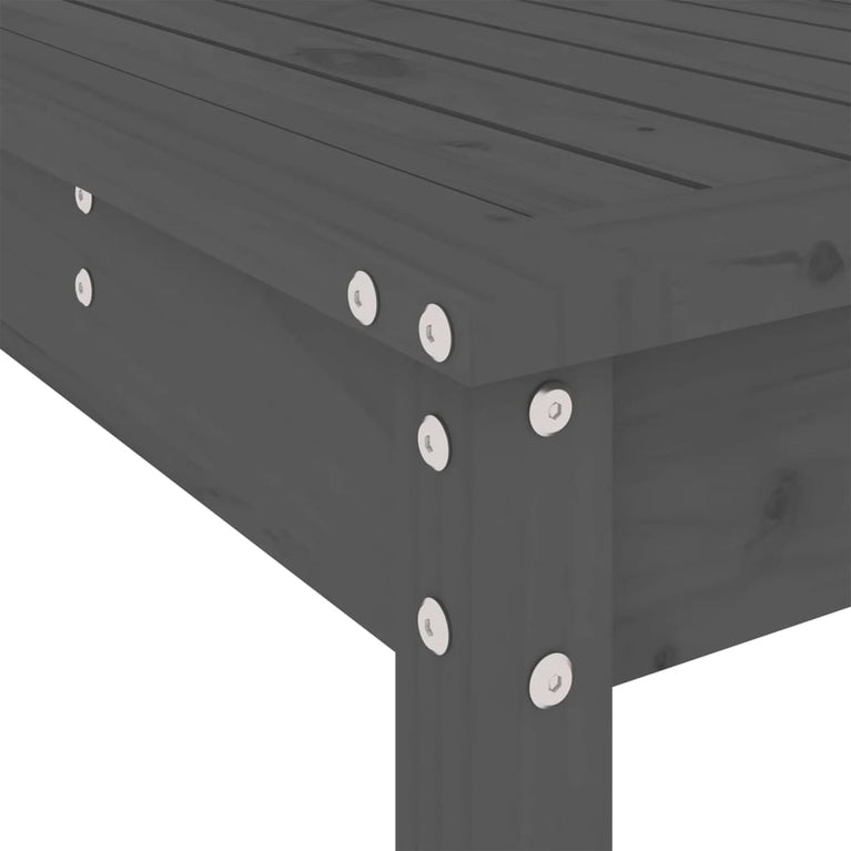 3-delige Tuinbarset massief grenenhout grijs