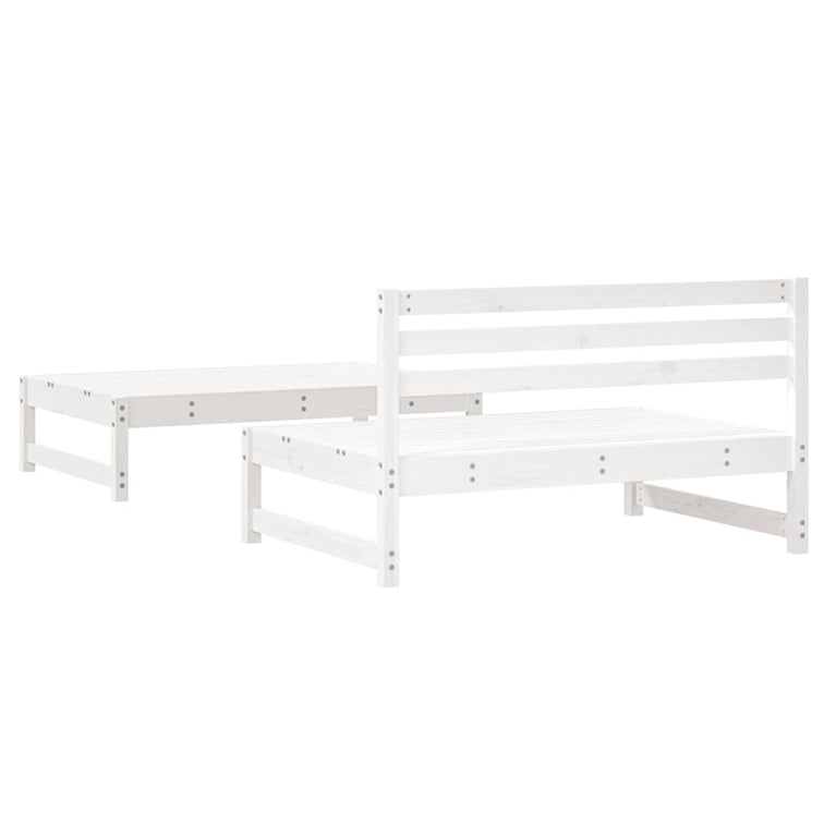 2-delige Loungeset massief grenenhout wit